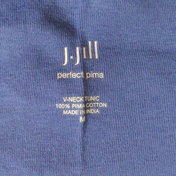 J Jill Long Sleeve Perfect Pima V-Neck Tunic in Blue - Size M - EUC - Picture 5 of 7